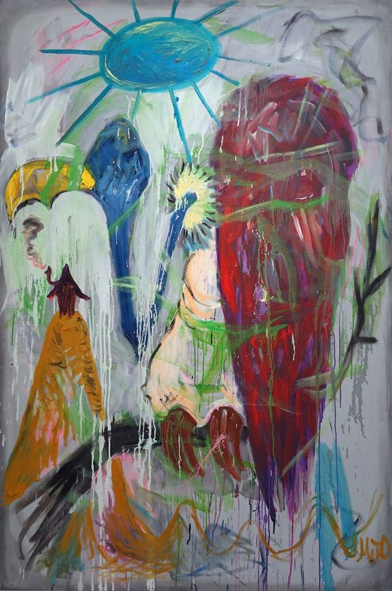 Bird of Bataan 10 by Manuel Ocampo contemporary artwork Painting
