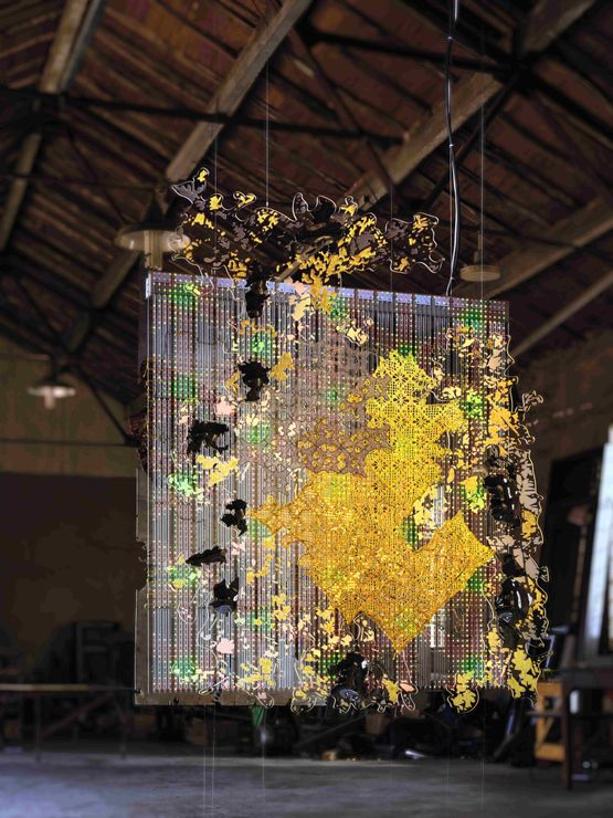 Stitched Urban Skin by Bi Rongrong contemporary artwork Mixed Media