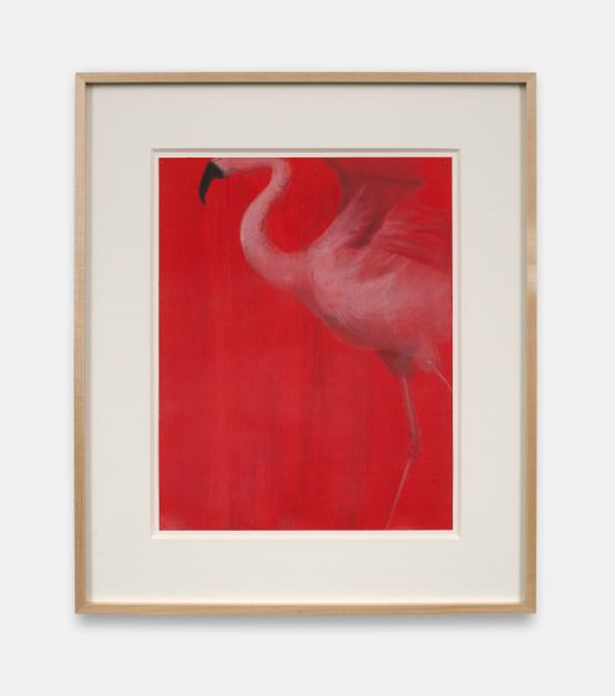 Red Flamingo by Holly Lowen contemporary artwork Painting
