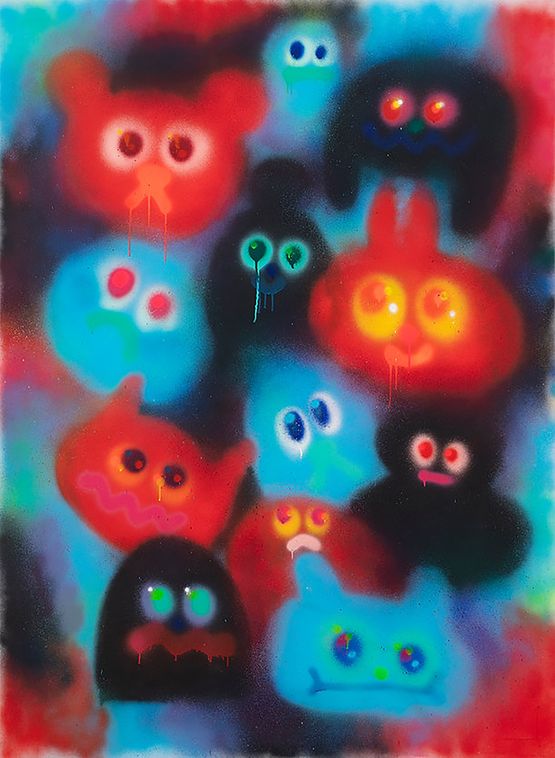Shadow Play by Jon Burgerman contemporary artwork Painting