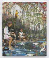 Mom Peeling an Apple by Verne Dawson contemporary artwork painting works on paper