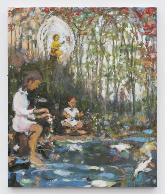 Mom Peeling an Apple by Verne Dawson contemporary artwork Painting