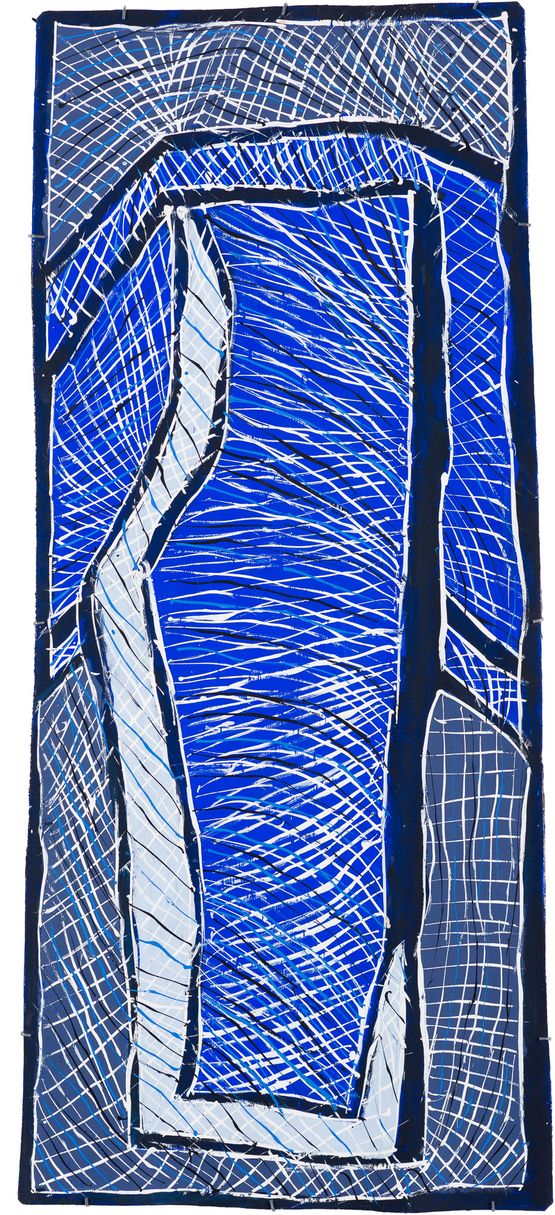 Djapu ceremony ground by Dhambit Mununggurr contemporary artwork Painting