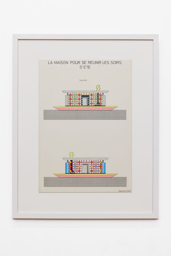 La maison pour se reunir les soirs dete by Martine Bedin contemporary artwork Works on Paper
