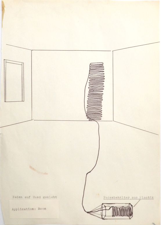 Konzept fur Aktion mit dem Blauen Faden by Chris Reinecke contemporary artwork Works on Paper