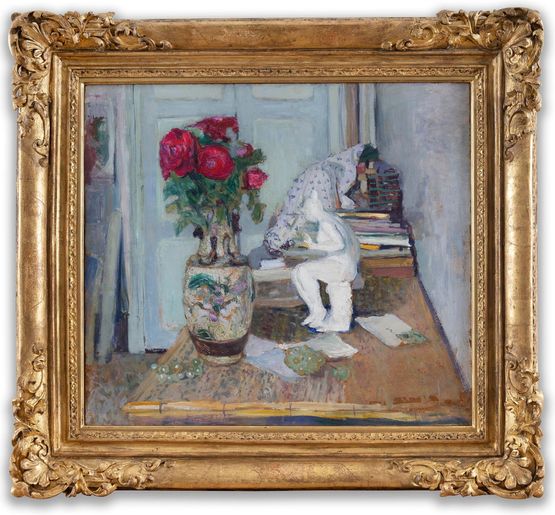 Statuette de Maillol et roses rouges - II by Edouard Vuillard contemporary artwork Painting
