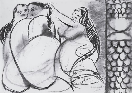 Mirror Hair and Make Up by Sofia Mitsola contemporary artwork Works on Paper