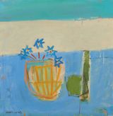 Five Blue Flowers by Chloe Lamb contemporary artwork painting