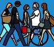 Walking in Melbourne 1 by Julian Opie contemporary artwork Print