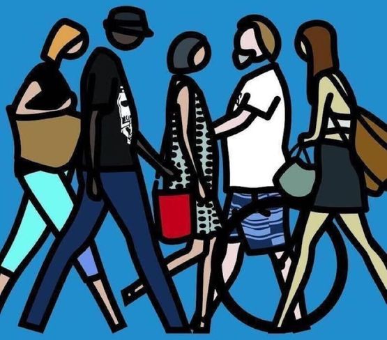 Walking in Melbourne, 1, 2018 by Julian Opie, Screenprint in