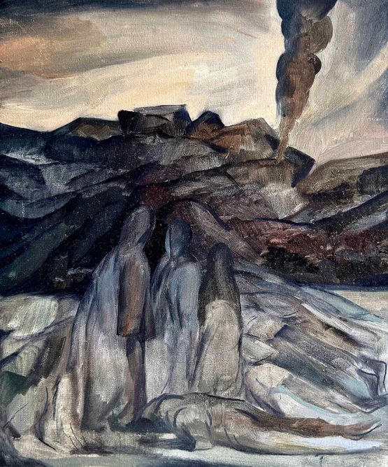 In the Rubble the Sky Remembers by Vikrant Bhise contemporary artwork Painting