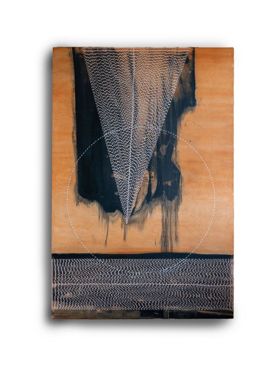 It percolates through a sieve in my mind landing in dust by Radhika Khimji contemporary artwork Painting