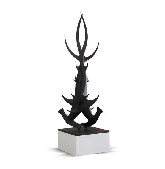 Double Helix Hammerhead Big Black by Ashley Bickerton contemporary artwork Sculpture