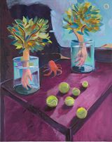 Hands with leaves by Charles Hascoet contemporary artwork painting