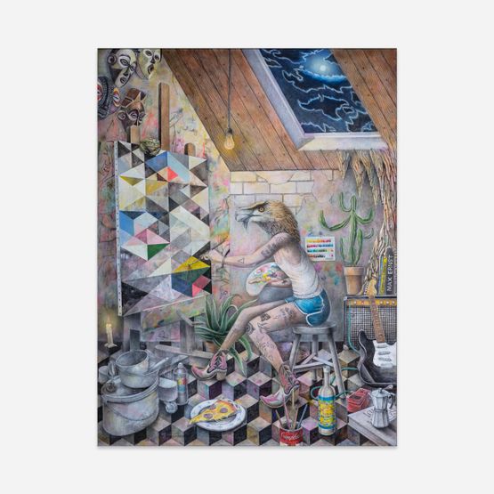 Haunted Artist After Hours by Michael Conrads contemporary artwork Painting