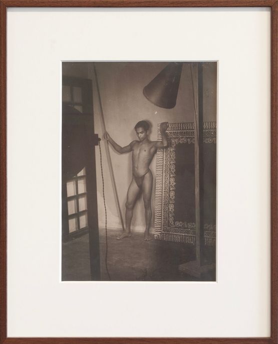 Nude man with spotlight by Lionel Wendt contemporary artwork Photography