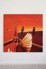 Pigeons close to home by Lewis Miller contemporary artwork painting