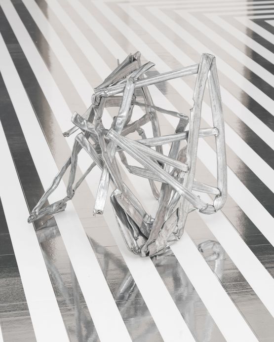 Crushed Barrier Atmosphere by Jim Lambie contemporary artwork Sculpture