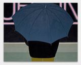 Blue Umbrella by Henni Alftan contemporary artwork painting works on paper