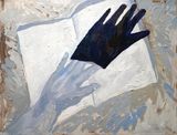 I Opened the New Book and the Very First Line Was Somehow Searching for Something Else by Elizaveta Zalieva contemporary artwork painting