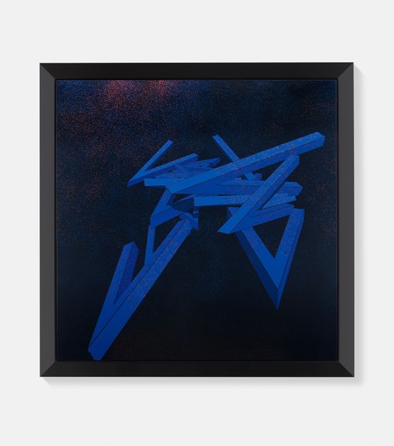 Generative Angles Painting  Blue 11 by Bernar Venet contemporary artwork Painting