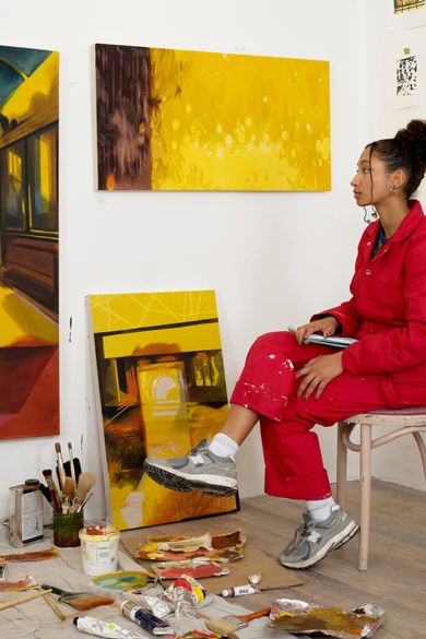 Hettie Inniss in the Studio