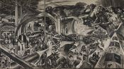 Western ruined Eastern the history burned the debt return by Aris Prabawa contemporary artwork Works on Paper