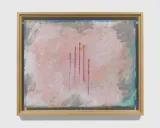 Untitled Five Vertical Red Lines by Paul Thek contemporary artwork painting