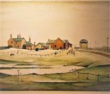 Landscape with Farm Building by Laurence Stephen Lowry contemporary artwork print