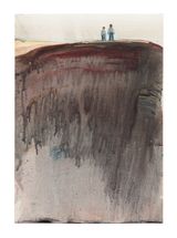 Two Boys on a Cliff by Matthew Krishanu contemporary artwork painting works on paper