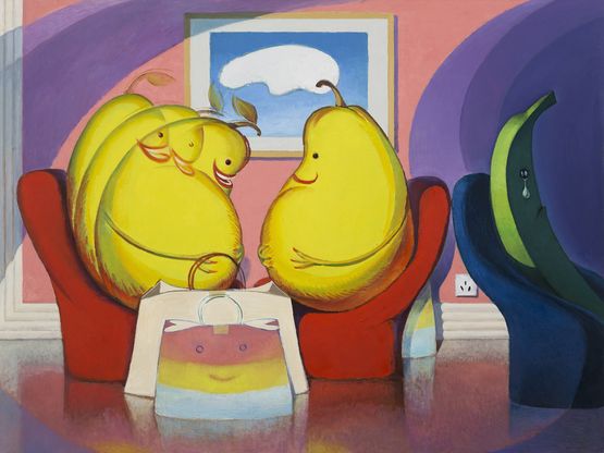 Work Bananas and Pregnant Pears by Wang Xingwei contemporary artwork Painting