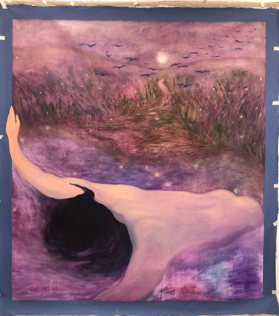 What is painting but the act of embracing by means of art the surface of the pool No. 1 by Marla Bendini contemporary artwork Painting