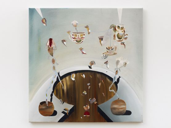 Black Hole Tea Party by Rebecca Sharp contemporary artwork Painting