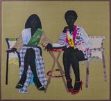 Table for Two by Emmanuel Kwaku Yaro contemporary artwork painting textile
