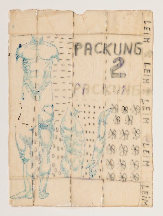 PACKUNG 2 - mannliche Anatomie by Chris Reinecke contemporary artwork Works on Paper