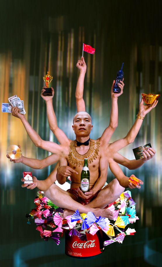 Requesting Buddha Series No.1 by Wang Qingsong contemporary artwork Photography