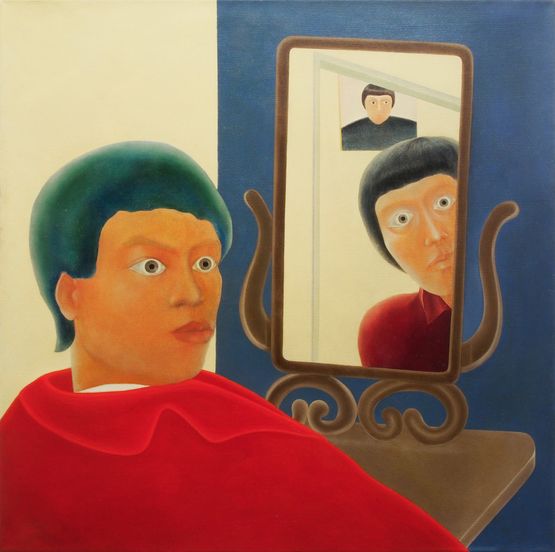 Self Portrait and Mirrors by Hilo Chen contemporary artwork Painting