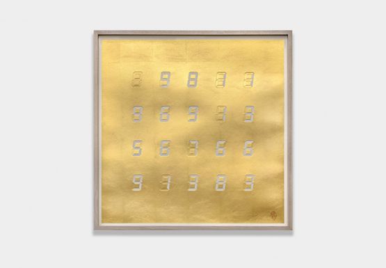 Life Face on Gold S_18 by Tatsuo Miyajima contemporary artwork Works on Paper