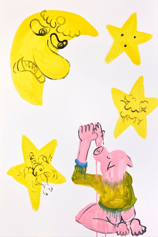 begging for pants under the stars is more dignified than wearing pants proudly by Jason Phu contemporary artwork Painting