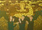 The Golden Universe by Timur DVatz contemporary artwork Painting
