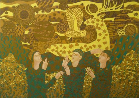 The Golden Universe by Timur DVatz contemporary artwork Painting