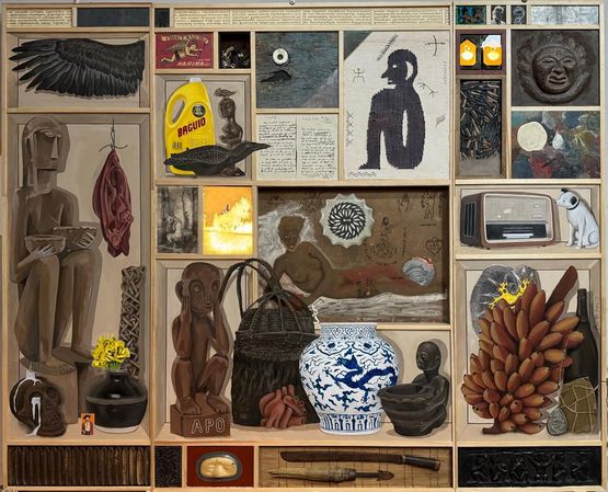 Cabinet of Unearthly Delights II by Kawayan De Guia contemporary artwork Painting