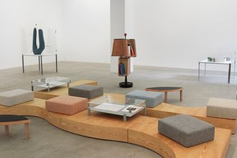 Contemporary art exhibition Nairy Baghramian Janette Laverriere Work Desk for An Ambassadors Wife at Marian Goodman Gallery New York United States