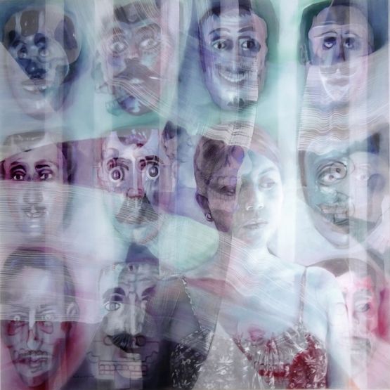 Tzompantli by Sandra Del Pilar contemporary artwork Painting