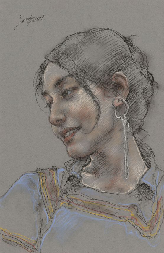 Yi Girl 2018No.2 by Pang Maokun contemporary artwork Painting