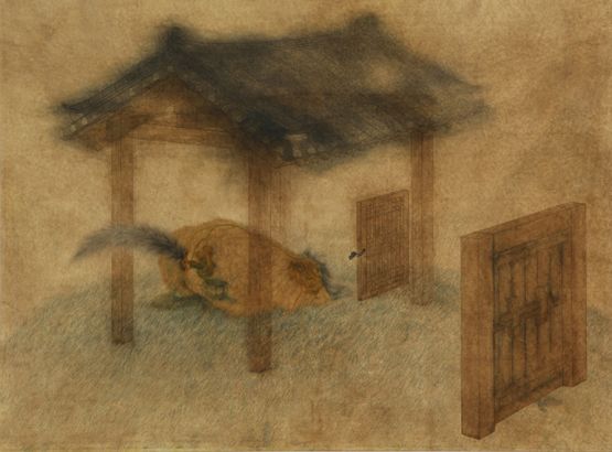 Stuck by Eunsil Lee contemporary artwork Works on Paper