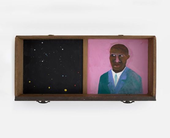 Man in a Cosmic Drawer by Lubaina Himid contemporary artwork Painting