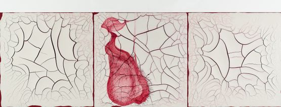 Nepenthes rafflesiana triptico by Adriana Varejao contemporary artwork Painting