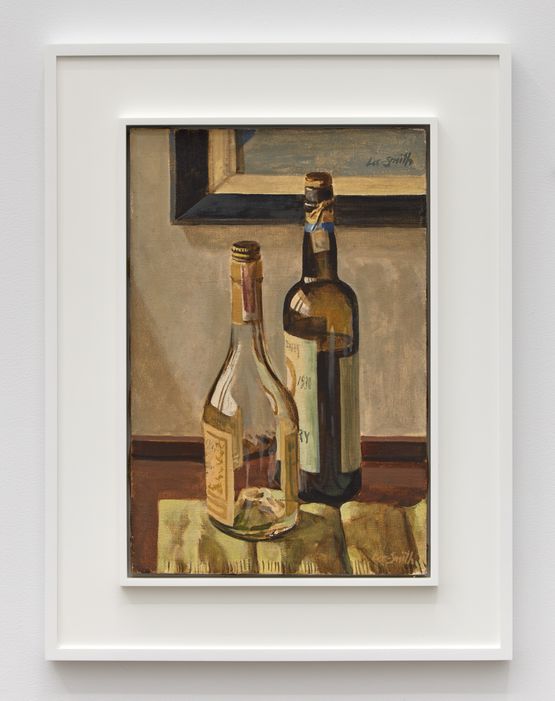 Untitled Still Life with Two Wine Bottles by Hughie Lee-Smith contemporary artwork Painting