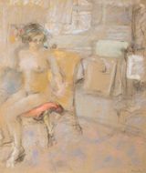 Modele dans latelier by Edouard Vuillard contemporary artwork works on paper